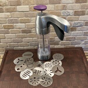 Wilton Stainless Steel Cookie Press with 15 disks